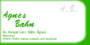agnes bahn business card